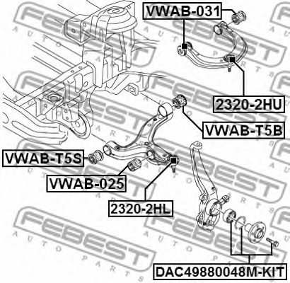 FEBEST VWAB-025 Control Arm-/Trailing Arm Bush